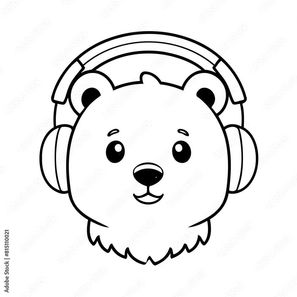 Simple vector illustration of Bear drawing for kids colouring activity Simple vector illustration of Bear drawing for kids colouring activity