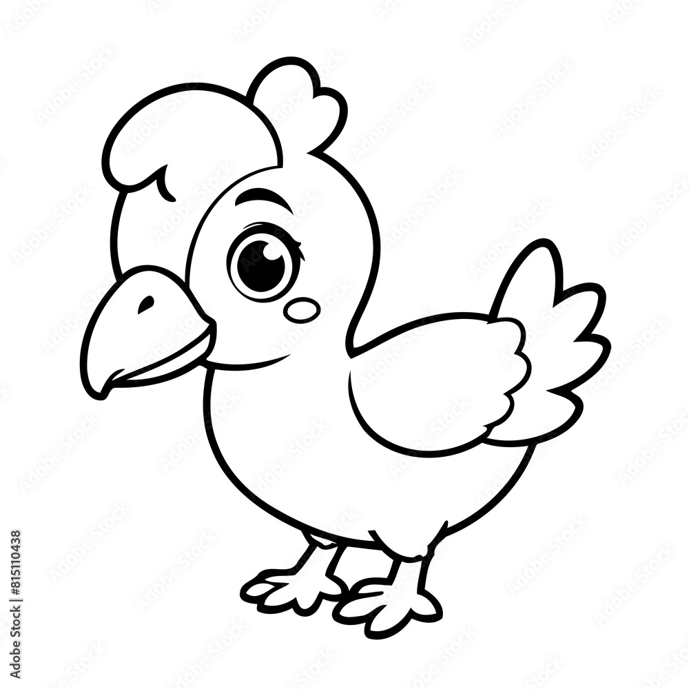 Simple vector illustration of Dodo outline for colouring page Simple vector illustration of Dodo outline for colouring page