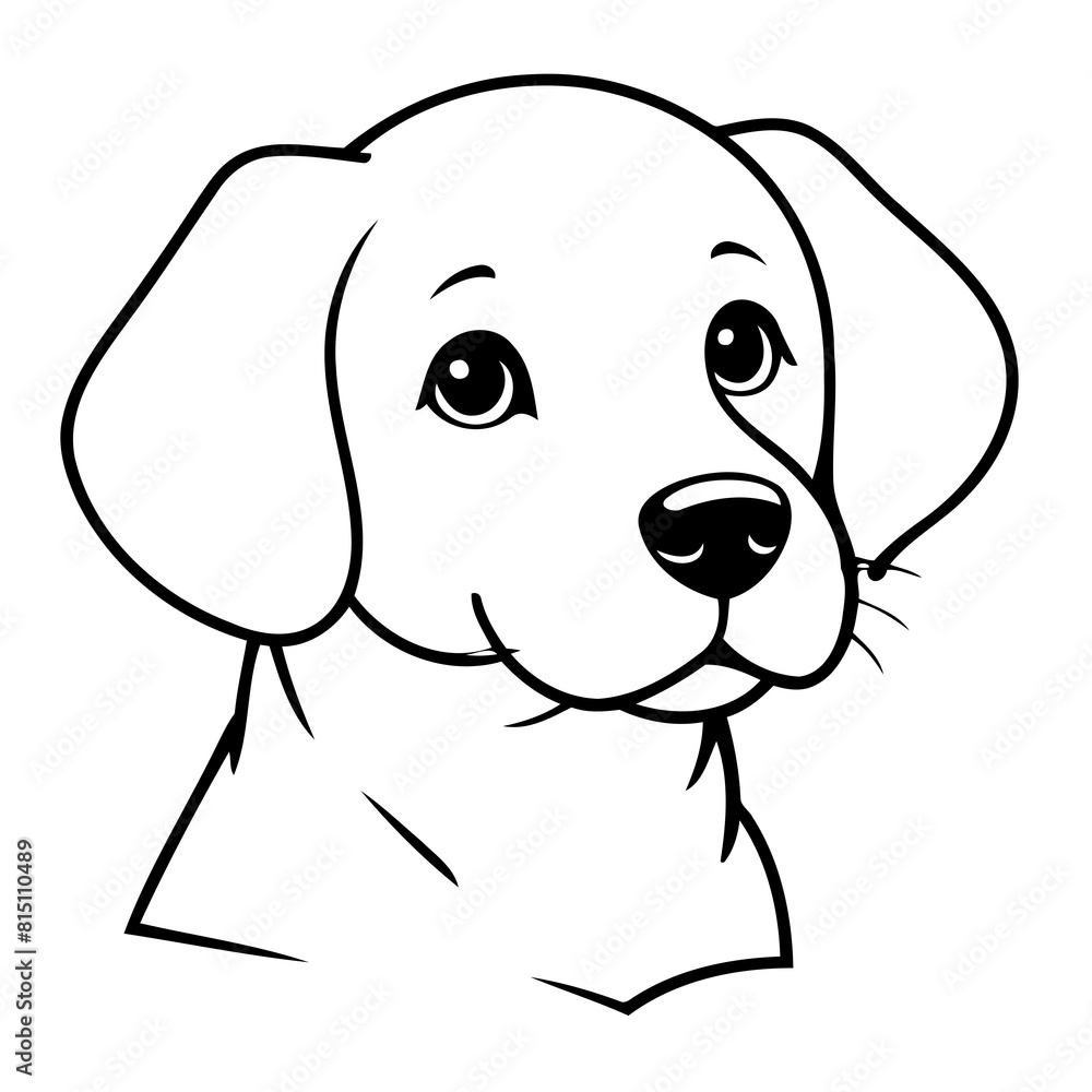Vector illustration of a cute labrador doodle for kids colouring page Vector illustration of a cute labrador doodle for kids colouring page
