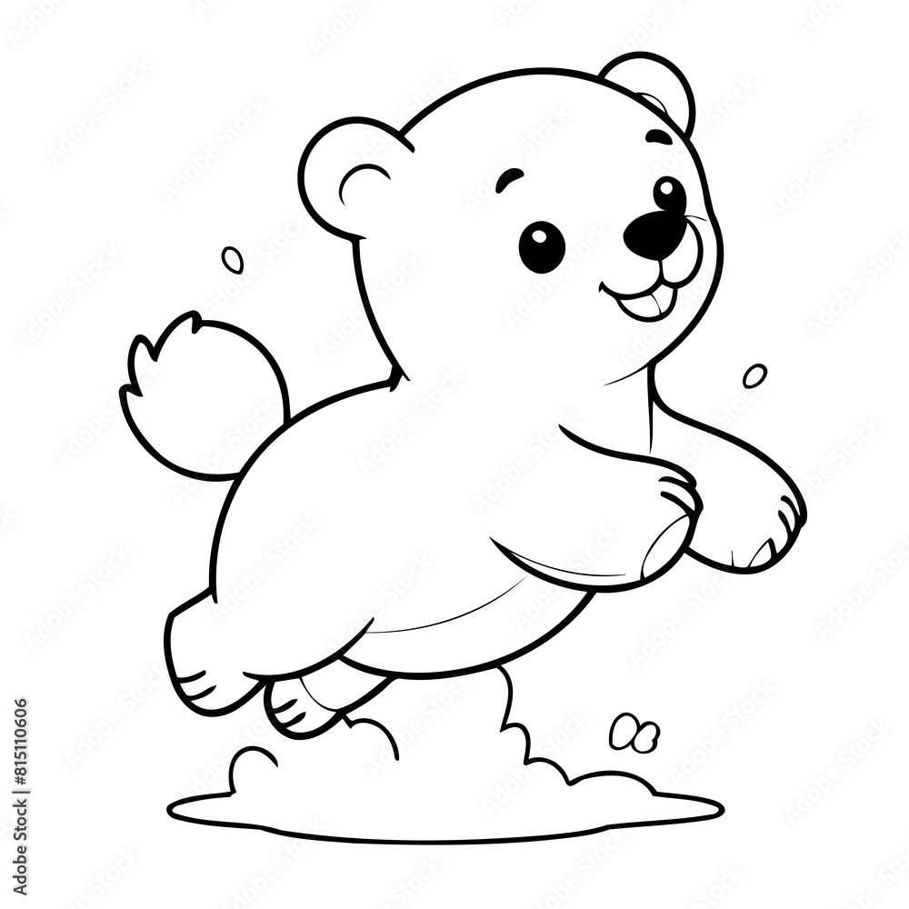 Vector illustration of a cute Polarbear doodle for kids colouring page Vector illustration of a cute Polarbear doodle for kids colouring page