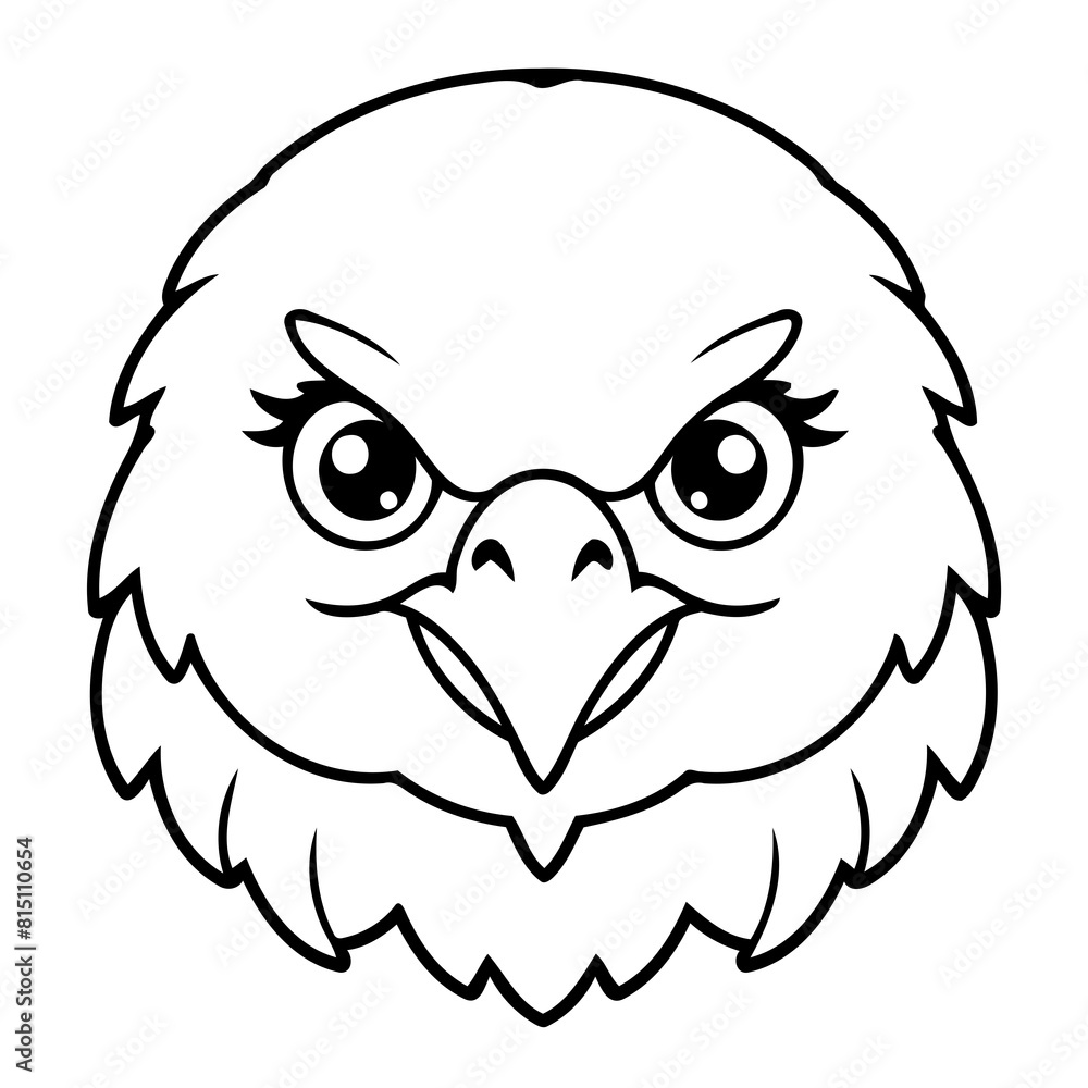 Cute vector illustration Eagle drawing for kids colouring activity Cute vector illustration Eagle drawing for kids colouring activity