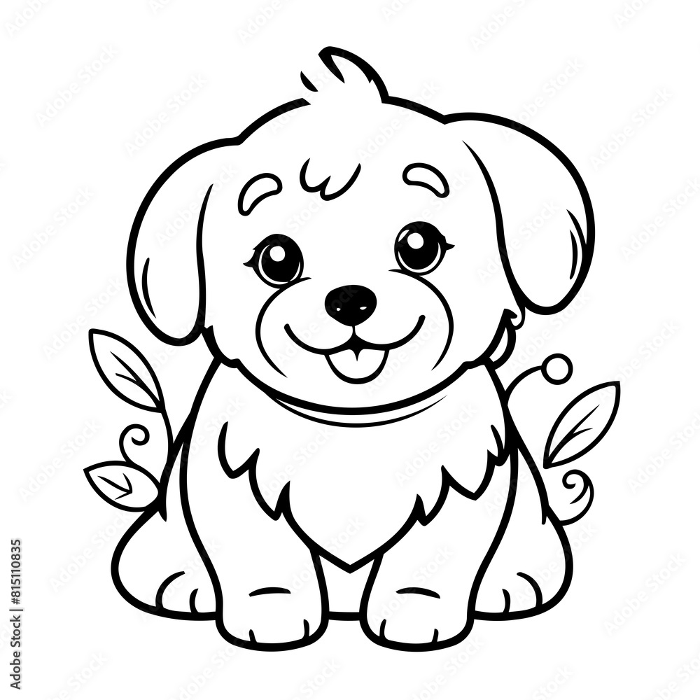 Simple vector illustration of Havanese hand drawn for kids page Simple vector illustration of Havanese hand drawn for kids page