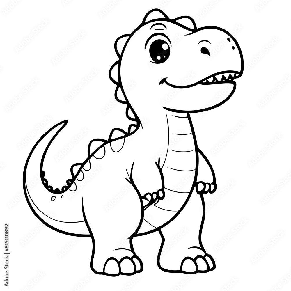 Naklejka premium Cute vector illustration Dino doodle for children worksheet
