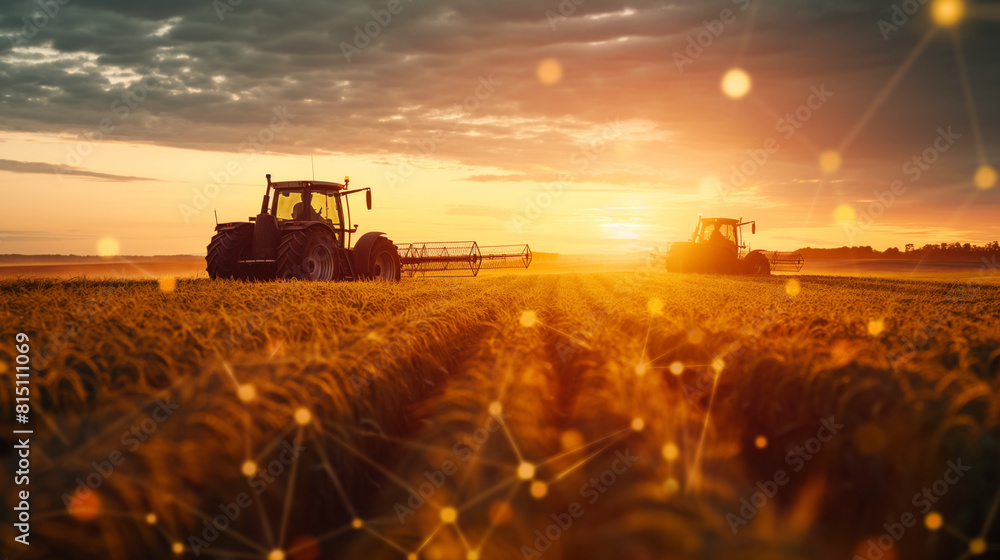 Fototapeta premium Blockchain-based supply chain management for farm-to-fork traceability