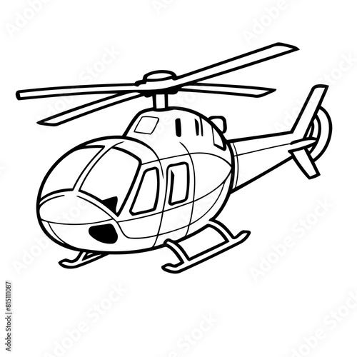 Cute vector illustration Helicopter doodle for kids coloring worksheet © meastudios