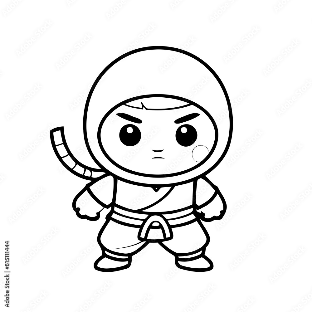 Vector illustration of a cute Ninja drawing for toddlers book Vector illustration of a cute Ninja drawing for toddlers book
