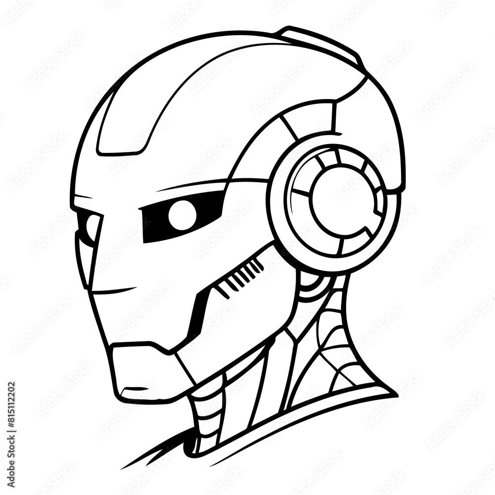 Vector illustration of a cute Robot doodle for children worksheet Vector illustration of a cute Robot doodle for children worksheet