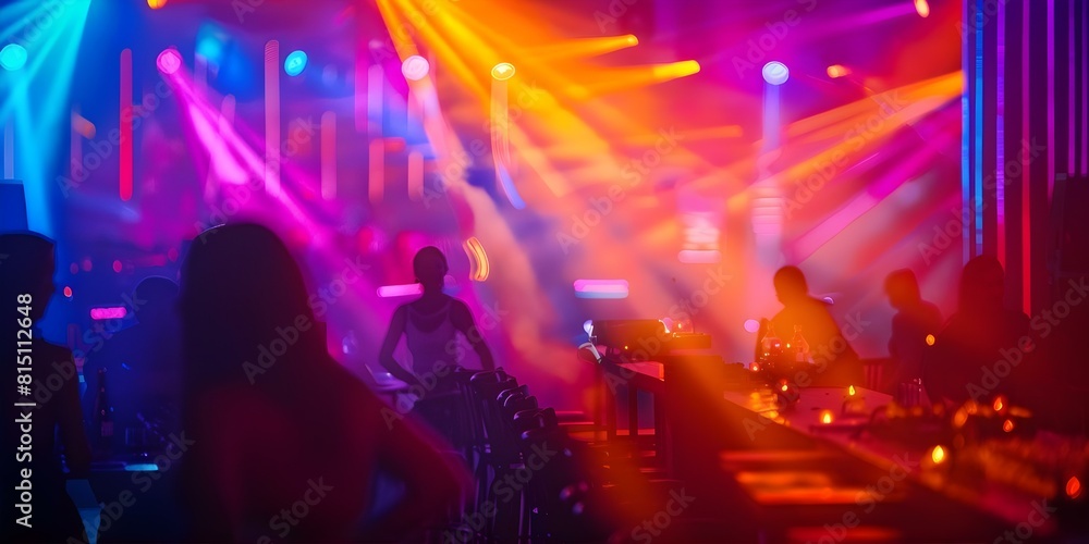 Exciting Nightclub Event Featuring Live Music, Dancing, and Energetic Atmosphere. Concept Nightclub Event, Live Music, Dancing, Energetic Atmosphere