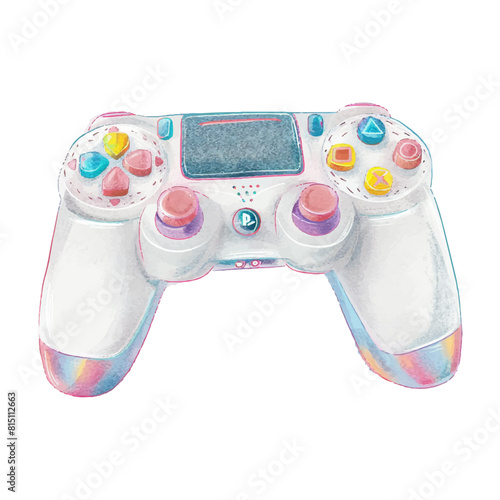 watercolor of Joystick game sport technology (11)