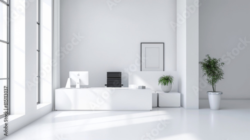 Minimalist office space with open layout