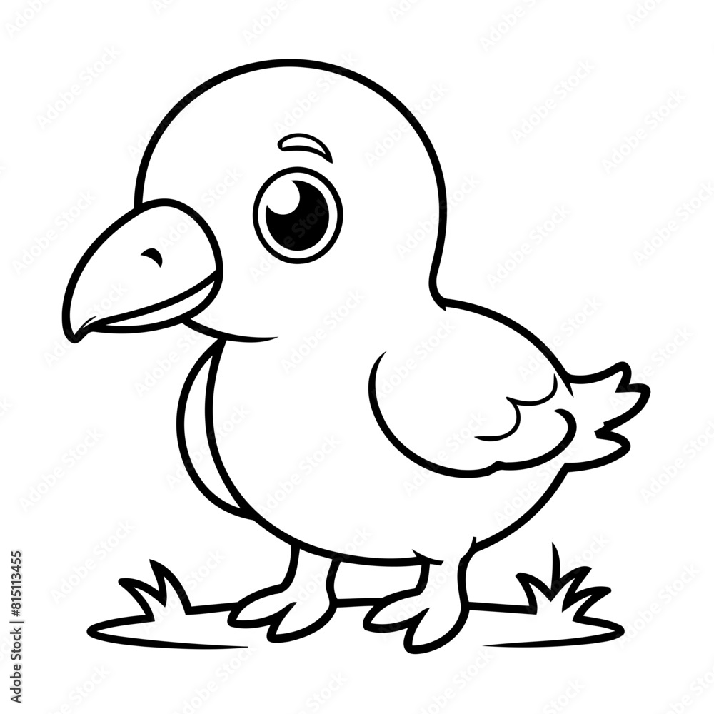 Vector illustration of a cute Albatrosse drawing for kids colouring page Vector illustration of a cute Albatrosse drawing for kids colouring page