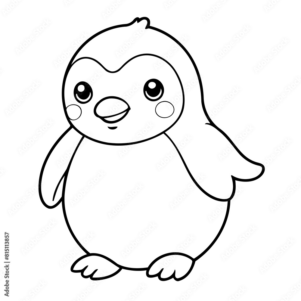 Vector illustration of a cute Penguin doodle for children worksheet Vector illustration of a cute Penguin doodle for children worksheet