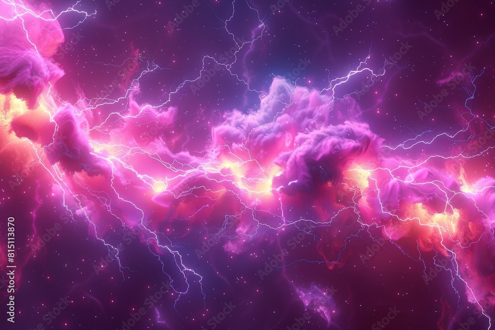 Purple and Blue Background With Clouds and Lightning Purple and Blue Background With Clouds and Lightning
