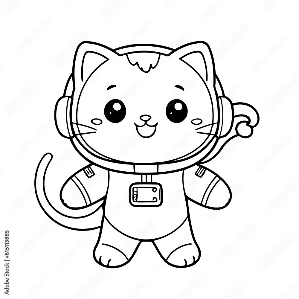 Simple vector illustration of Cat doodle for toddlers worksheet Simple vector illustration of Cat doodle for toddlers worksheet