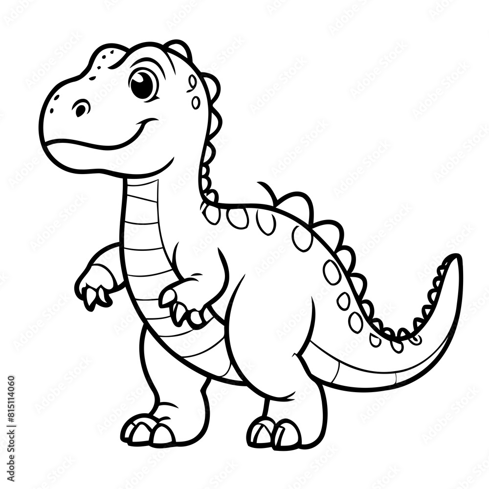 Simple vector illustration of Dino doodle for toddlers worksheet Simple vector illustration of Dino doodle for toddlers worksheet