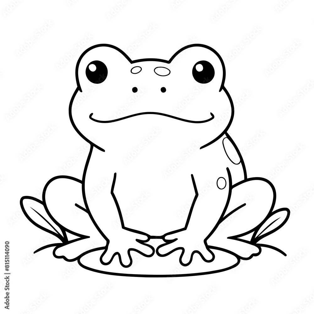 Vector illustration of a cute Frog doodle for kids colouring page Vector illustration of a cute Frog doodle for kids colouring page