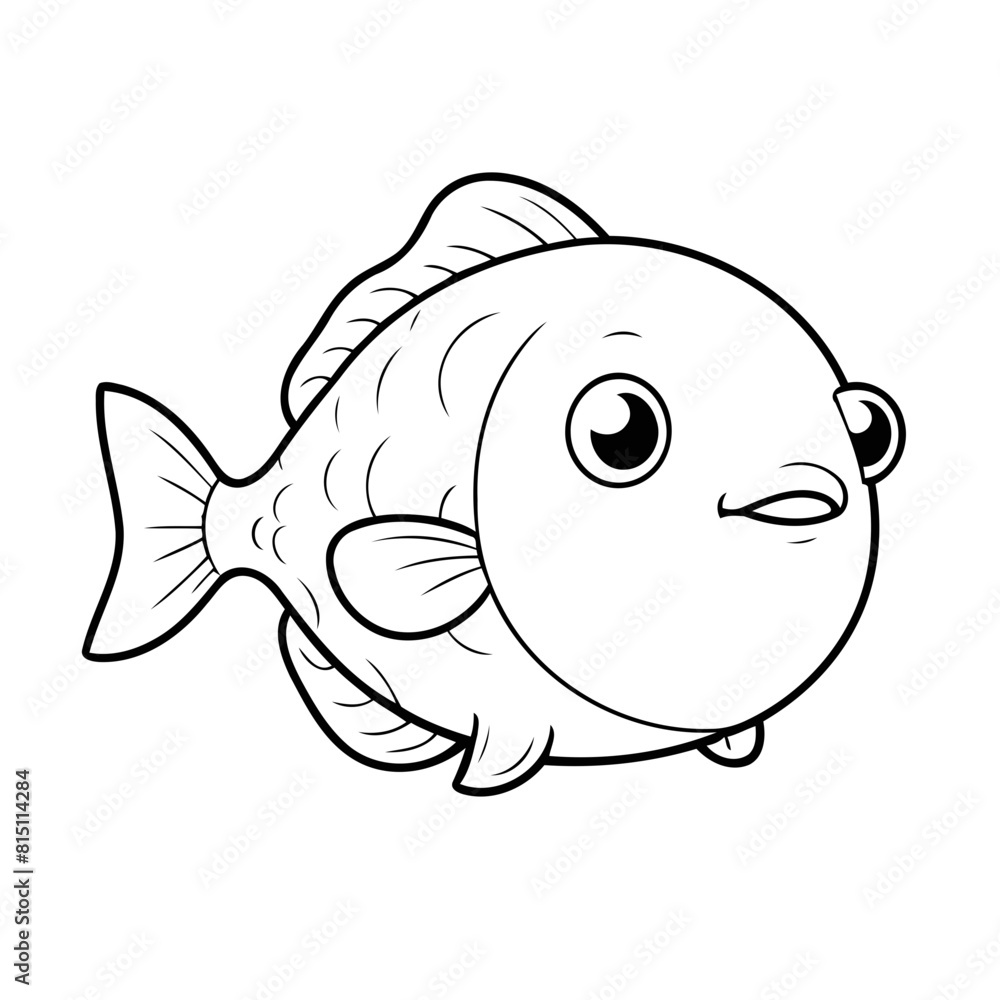 Cute vector illustration Blobfish drawing for kids page Cute vector illustration Blobfish drawing for kids page