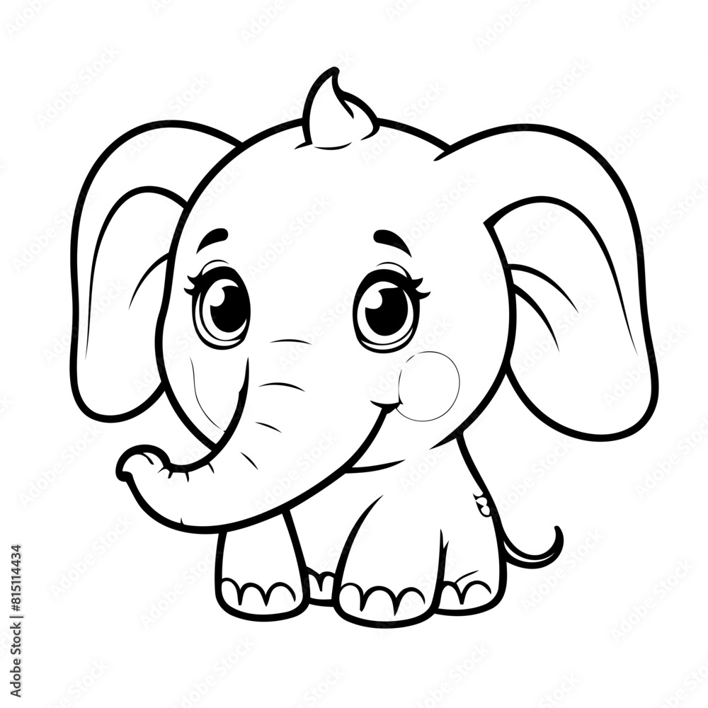 Cute vector illustration Elephant for children colouring activity Cute vector illustration Elephant for children colouring activity