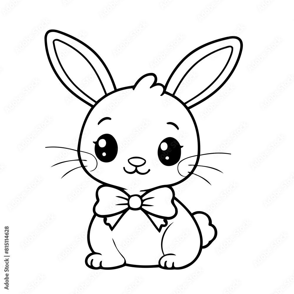 Cute vector illustration Bunny hand drawn for kids coloring page Cute vector illustration Bunny hand drawn for kids coloring page