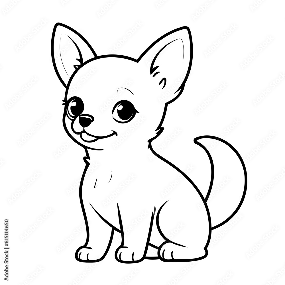 Vector illustration of a cute Chihuahua doodle for toddlers coloring activity Vector illustration of a cute Chihuahua doodle for toddlers coloring activity