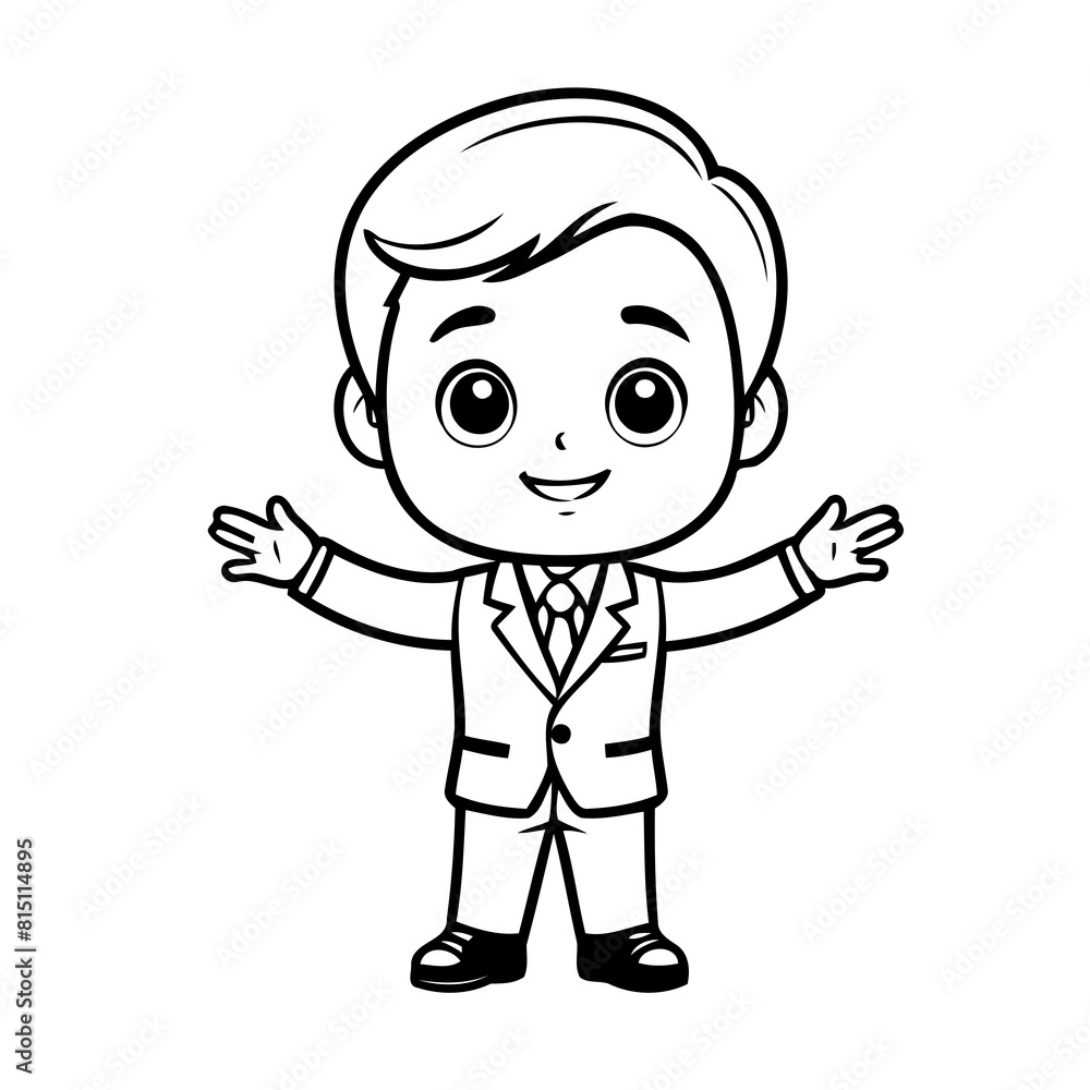 Simple vector illustration of Businessman for kids colouring worksheet Simple vector illustration of Businessman for kids colouring worksheet