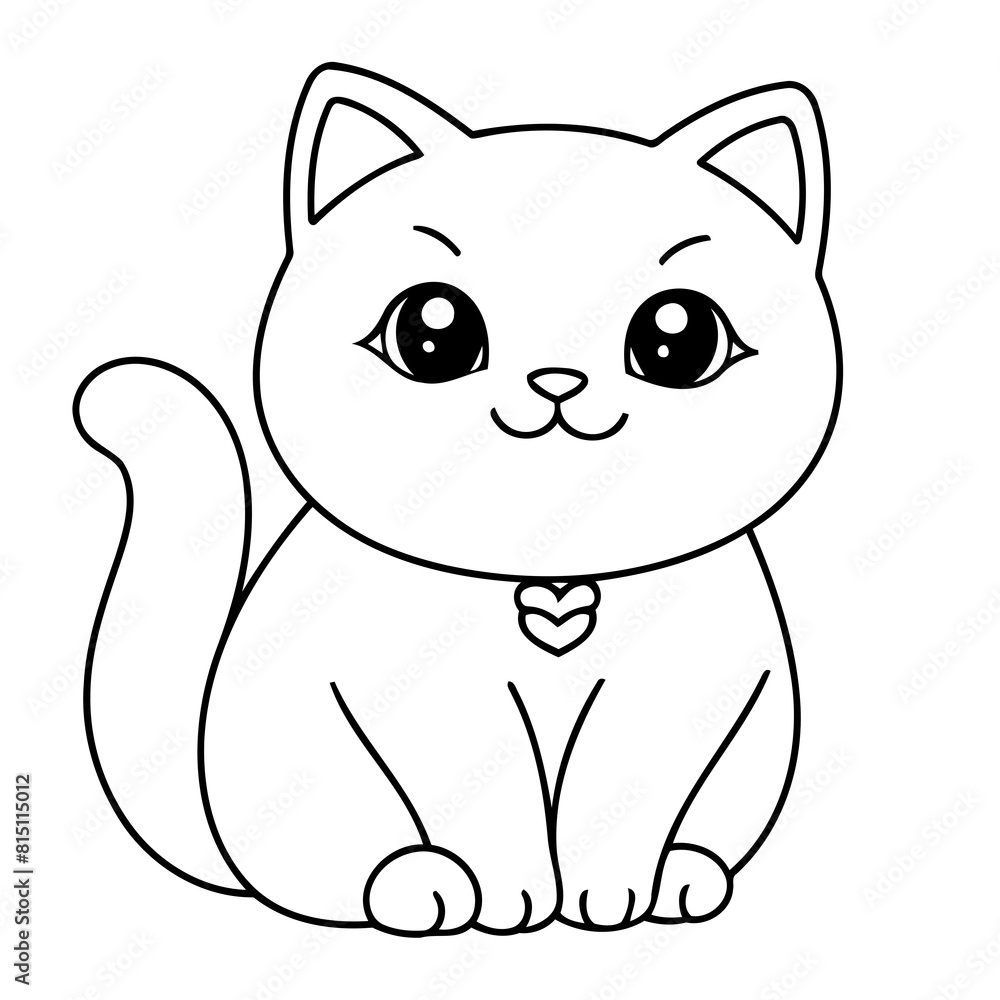 Cute vector illustration Cat drawing for toddlers book Cute vector illustration Cat drawing for toddlers book