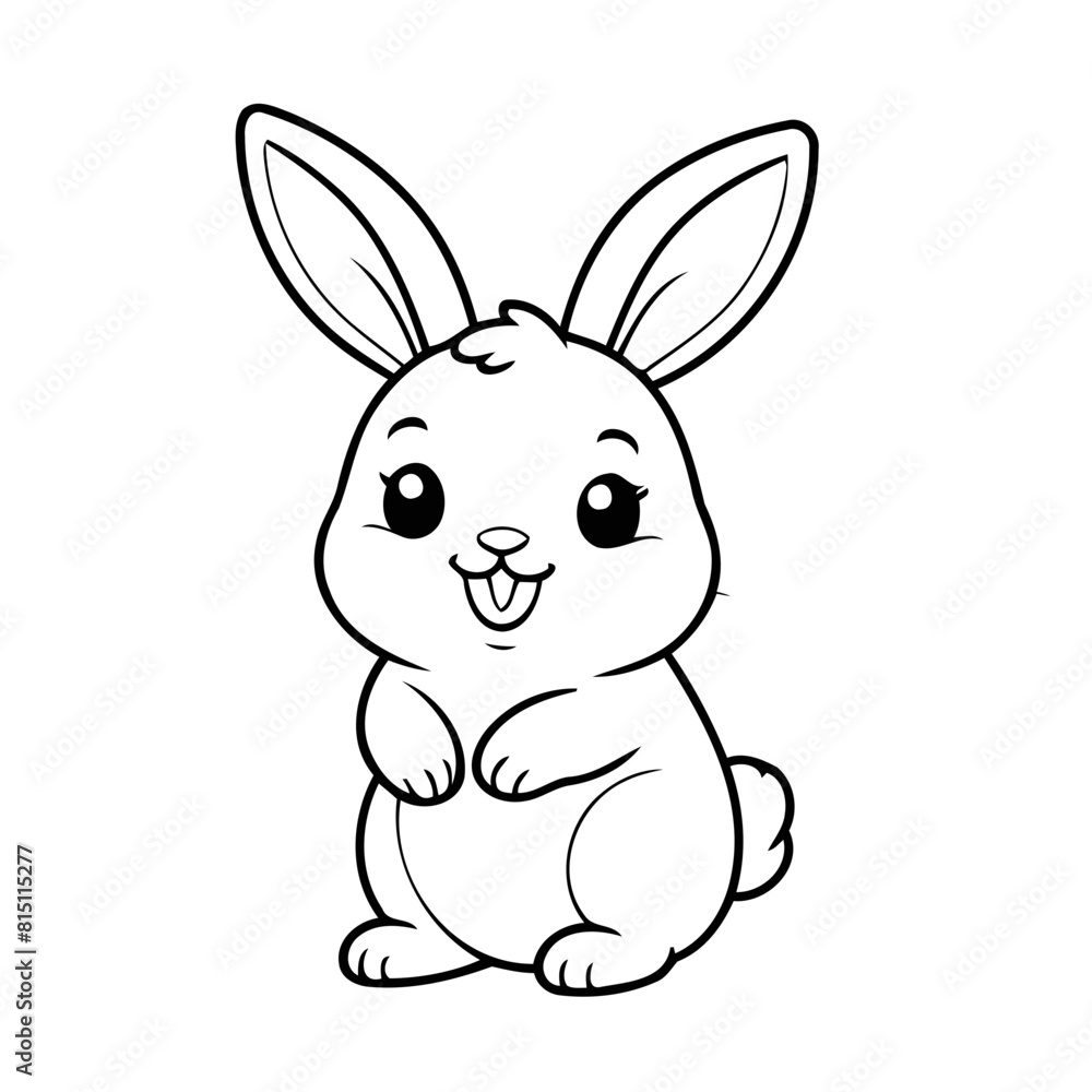 Simple vector illustration of rabbit drawing for kids colouring activity Simple vector illustration of rabbit drawing for kids colouring activity
