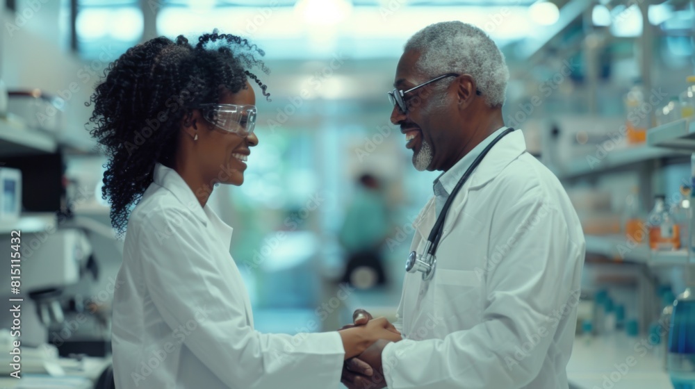 Obraz premium The Warm Handshake of Scientists