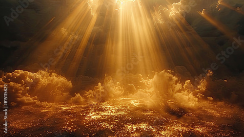 Illuminated clouds, metaphorical background, generative ai