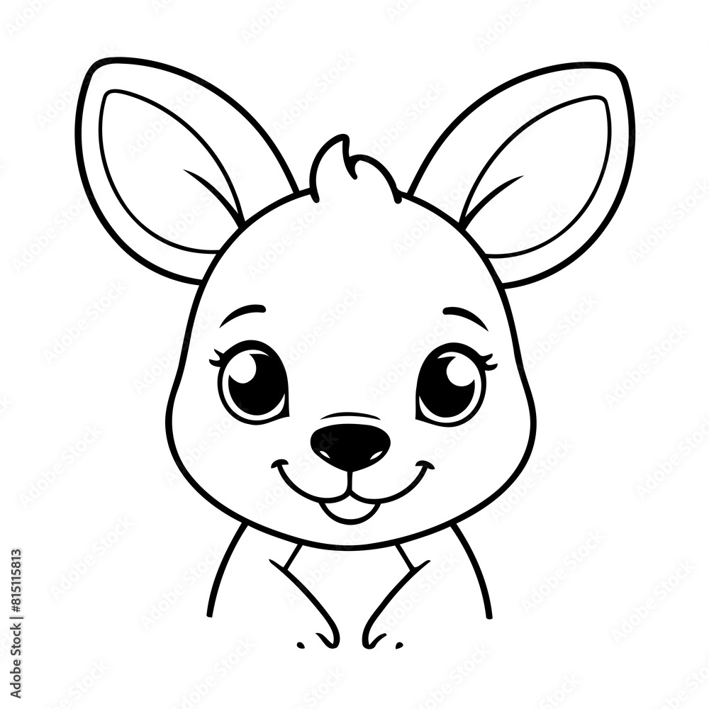 Simple vector illustration of Kangaroo for toddlers colouring page Simple vector illustration of Kangaroo for toddlers colouring page