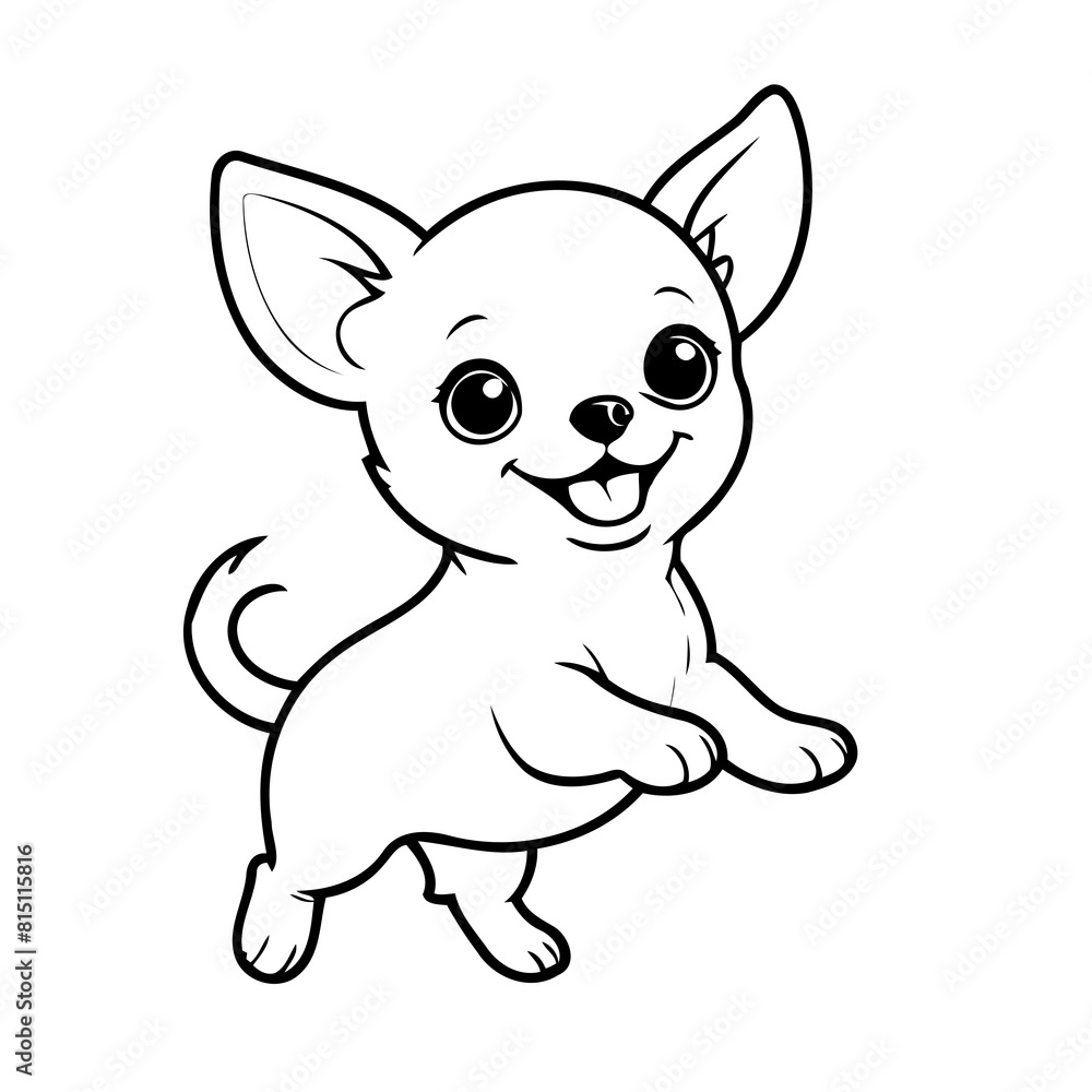 Simple vector illustration of Chihuahua hand drawn for toddlers Simple vector illustration of Chihuahua hand drawn for toddlers