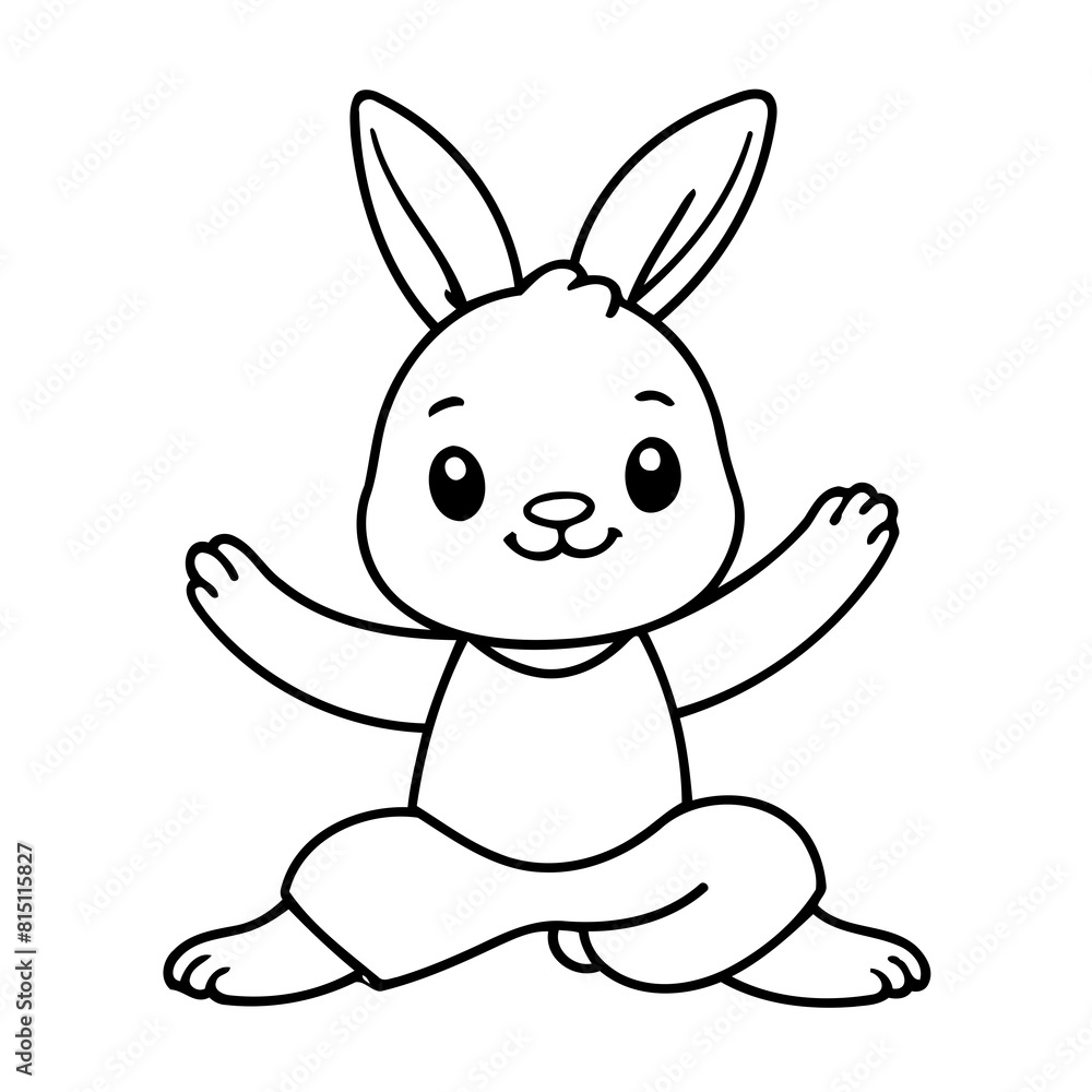 Simple vector illustration of Bunny for toddlers colouring page Simple vector illustration of Bunny for toddlers colouring page