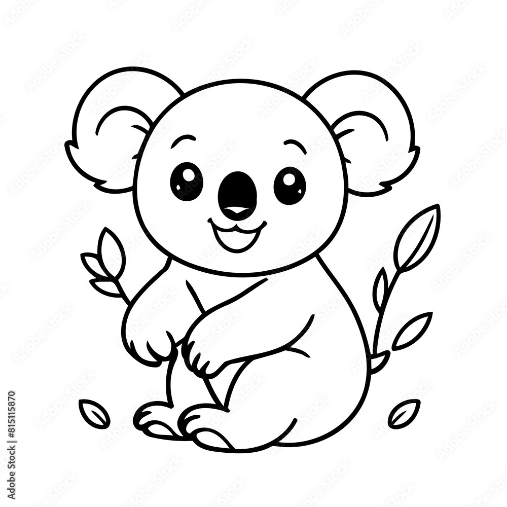 Simple vector illustration of Koala doodle for toddlers worksheet Simple vector illustration of Koala doodle for toddlers worksheet