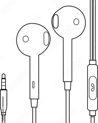 Wireless in ear headphones, vector graphic, graphic resources, high quality, object, technology, futuristic, unique, comfortable, original, volume, audio output, audio input