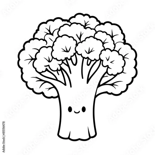 Obraz Cute vector illustration Broccoli drawing for toddlers book