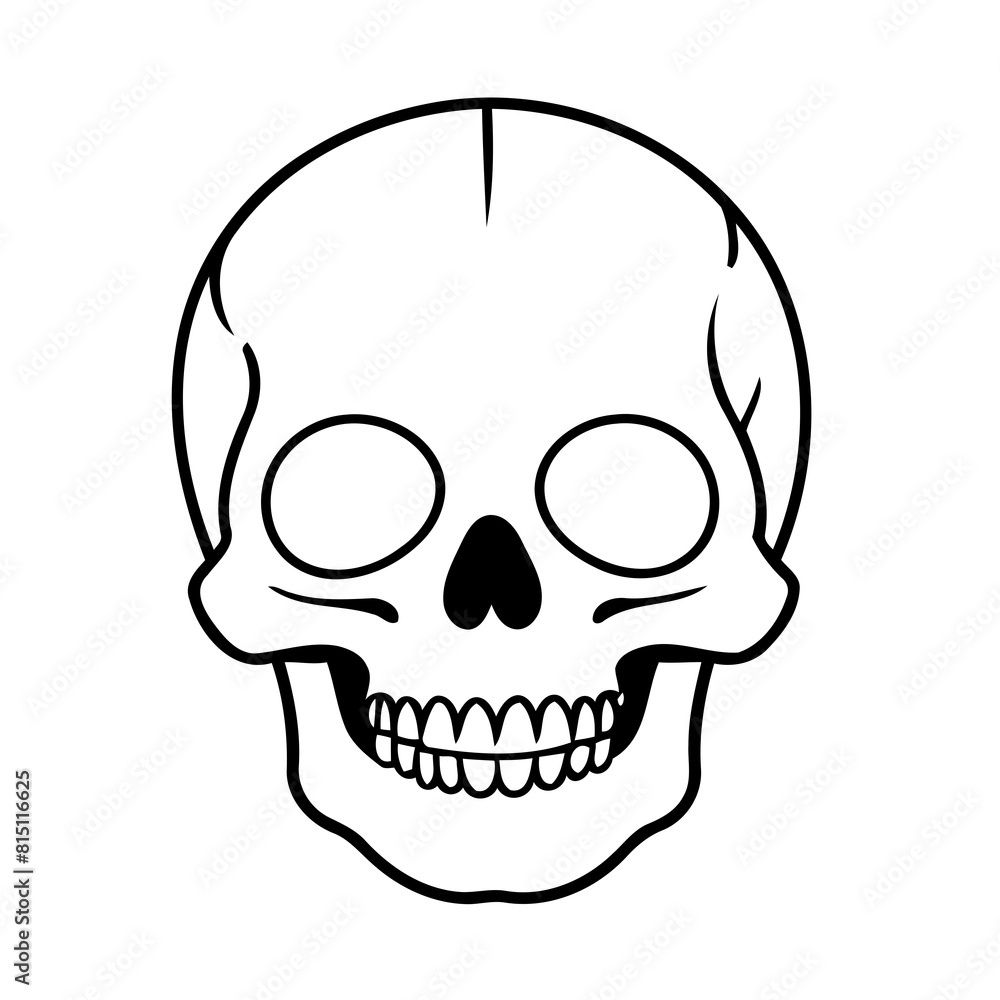 Simple vector illustration of Skull hand drawn for kids coloring page Simple vector illustration of Skull hand drawn for kids coloring page