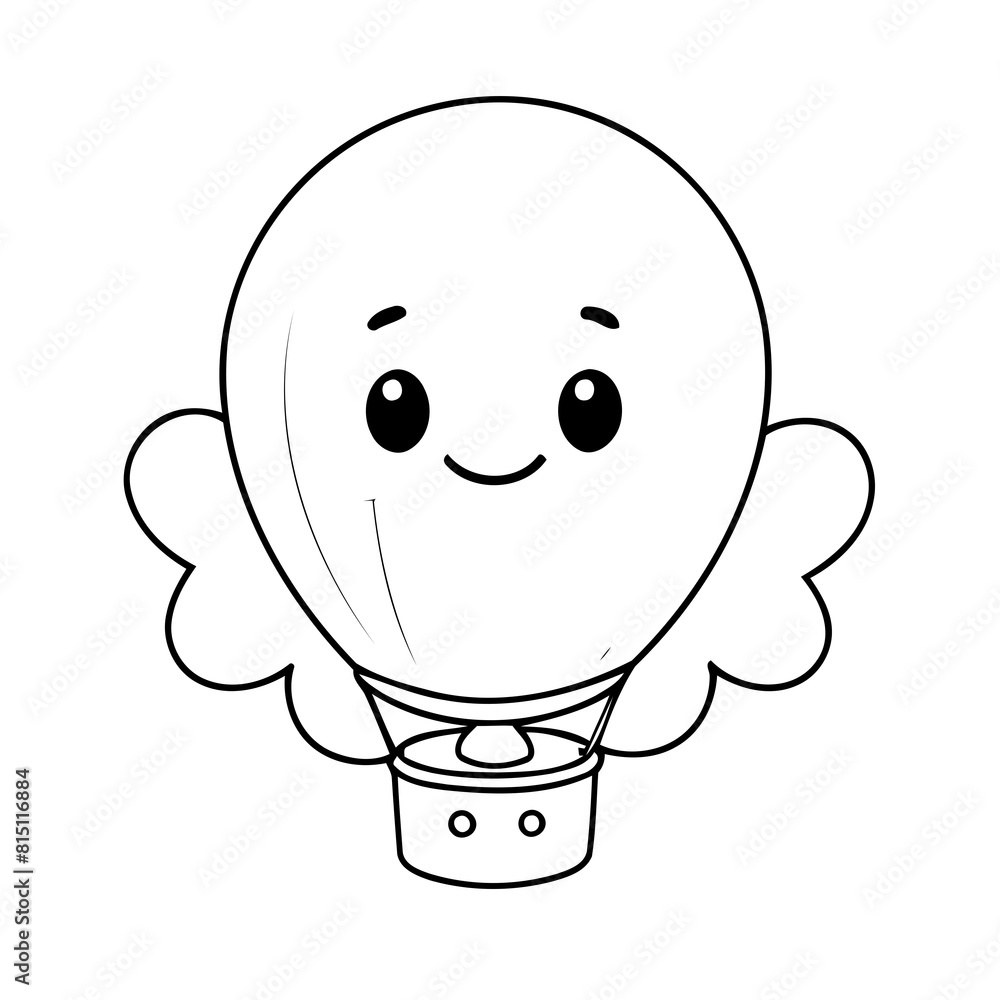 Cute vector illustration Balloon drawing for children page Cute vector illustration Balloon drawing for children page