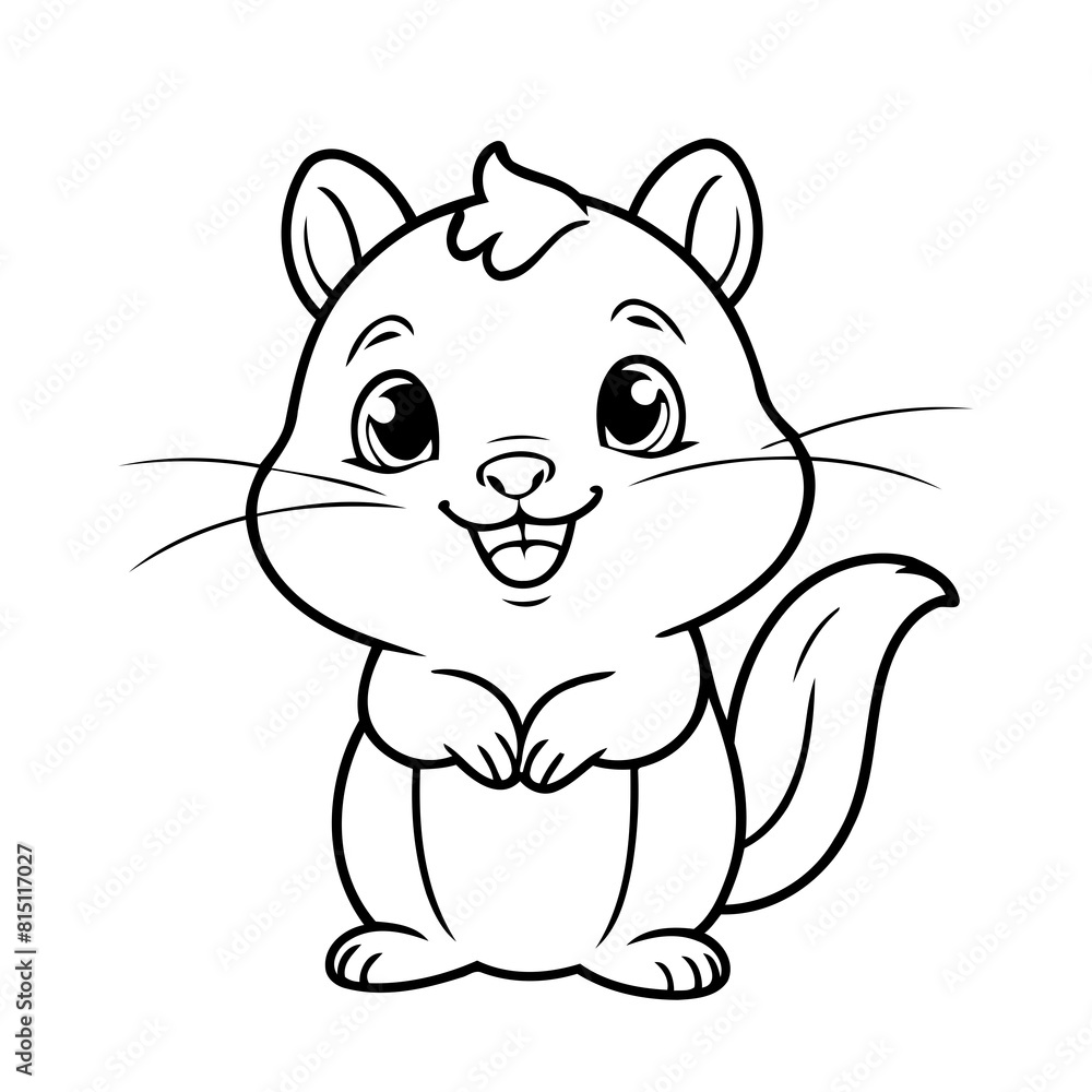 Vector illustration of a cute Chipmunk doodle for toddlers coloring activity Vector illustration of a cute Chipmunk doodle for toddlers coloring activity