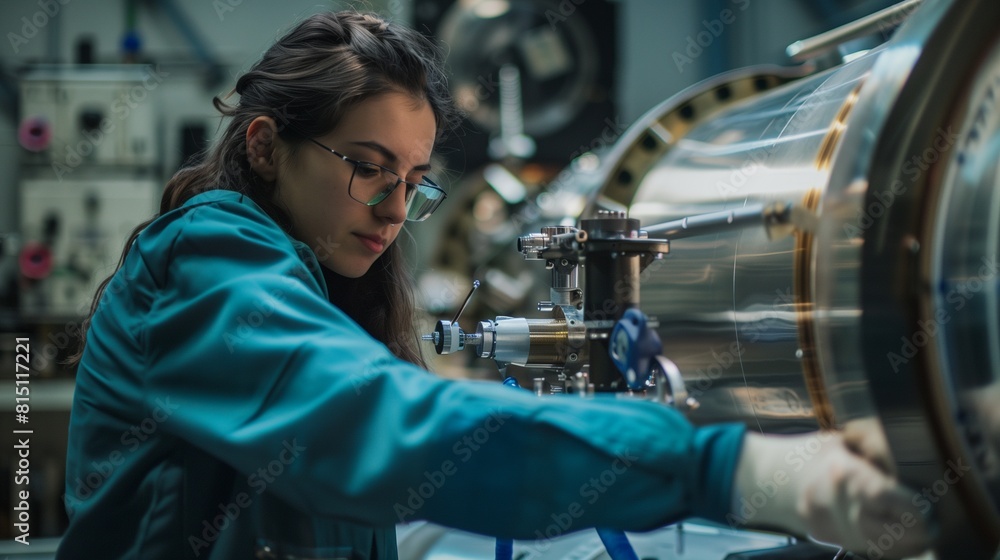 Teal Aerospace Engineer Working on a Jet Propulsion Laboratory Teal Aerospace Engineer Working on a Jet Propulsion Laboratory