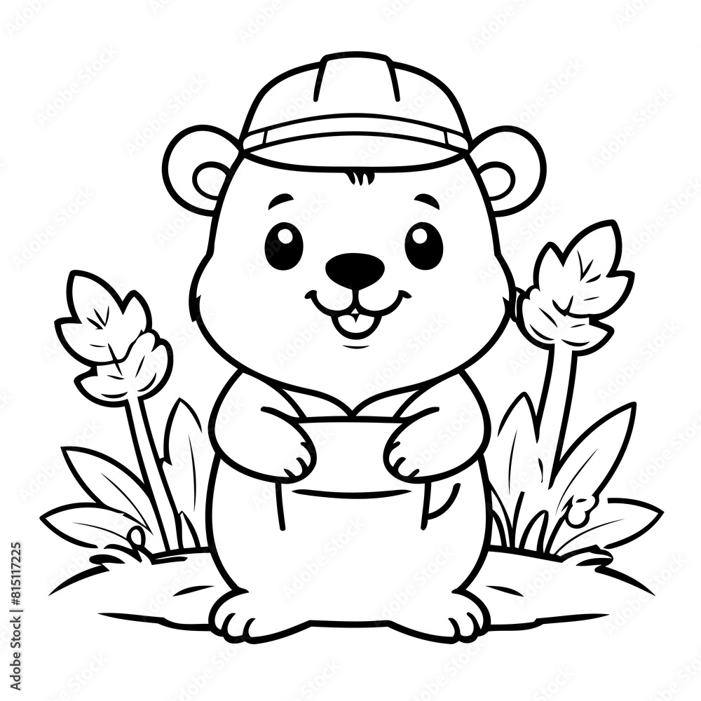 Cute vector illustration Beaver hand drawn for toddlers Cute vector illustration Beaver hand drawn for toddlers