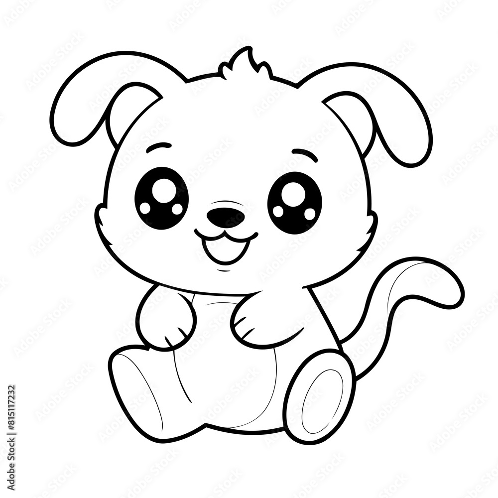 Obraz premium Simple vector illustration of Toy drawing for toddlers coloring activity