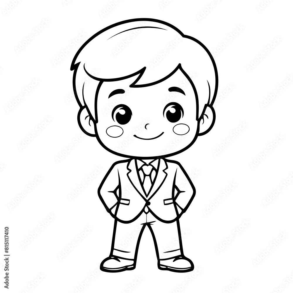 Simple vector illustration of Businessman drawing for children page Simple vector illustration of Businessman drawing for children page