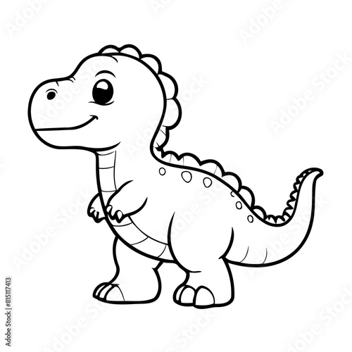 Cute vector illustration Dinosaur for kids coloring activity page