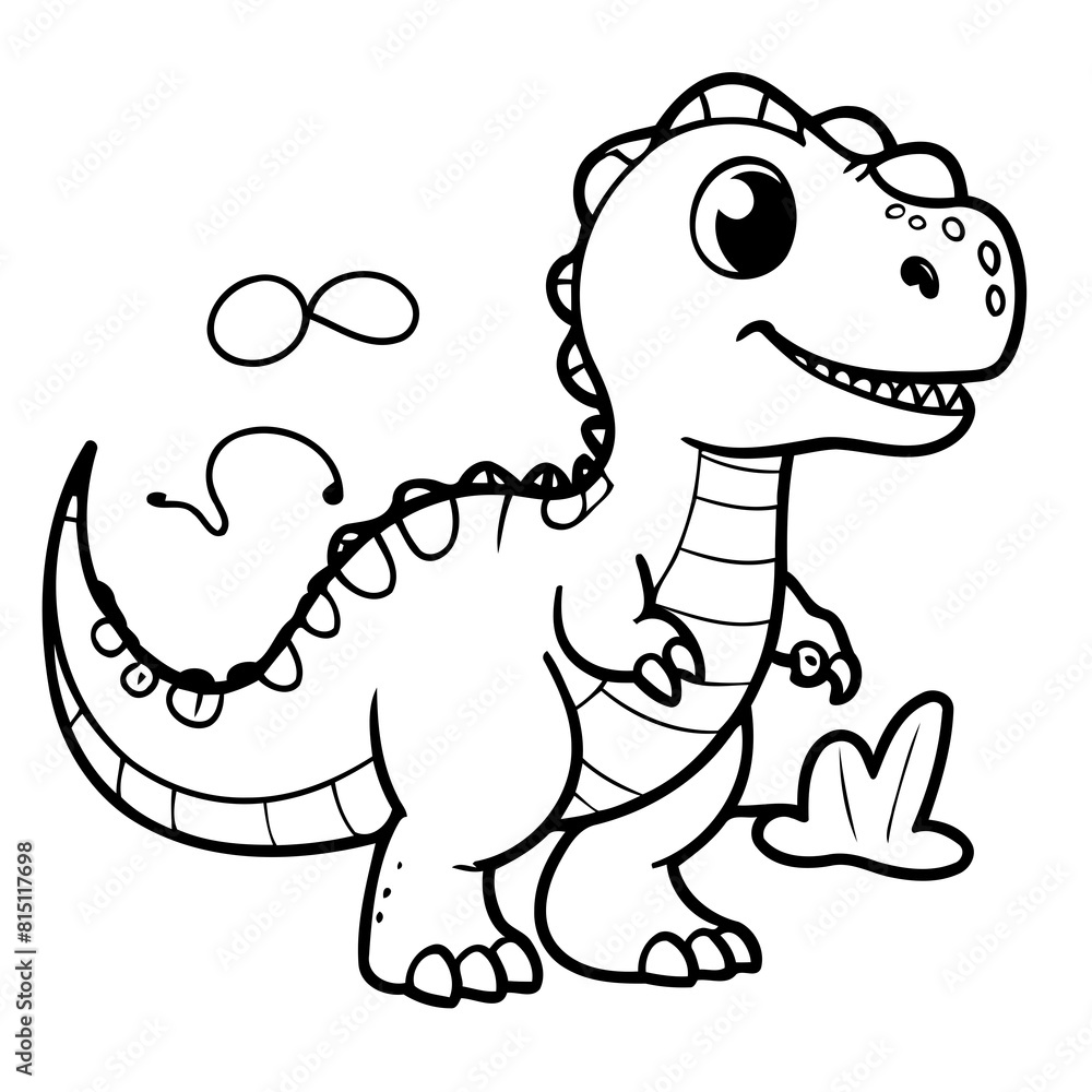 Vector illustration of a cute Dino drawing for toddlers book Vector illustration of a cute Dino drawing for toddlers book