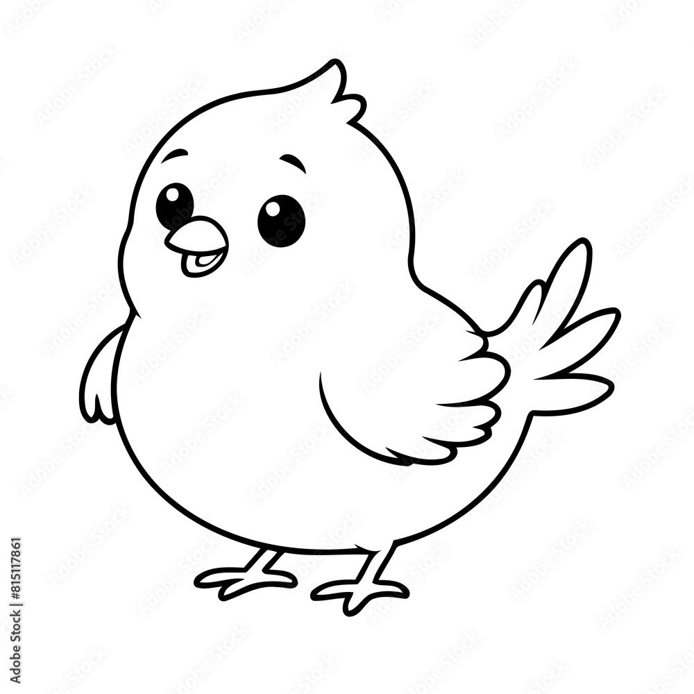 Simple vector illustration of Bird drawing for toddlers book Simple vector illustration of Bird drawing for toddlers book