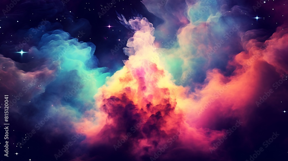 Abstract purple and pink background with glowing clouds