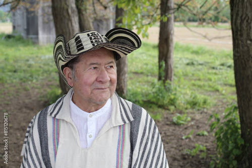 Traditional Hispanic man wearing a hat  photo