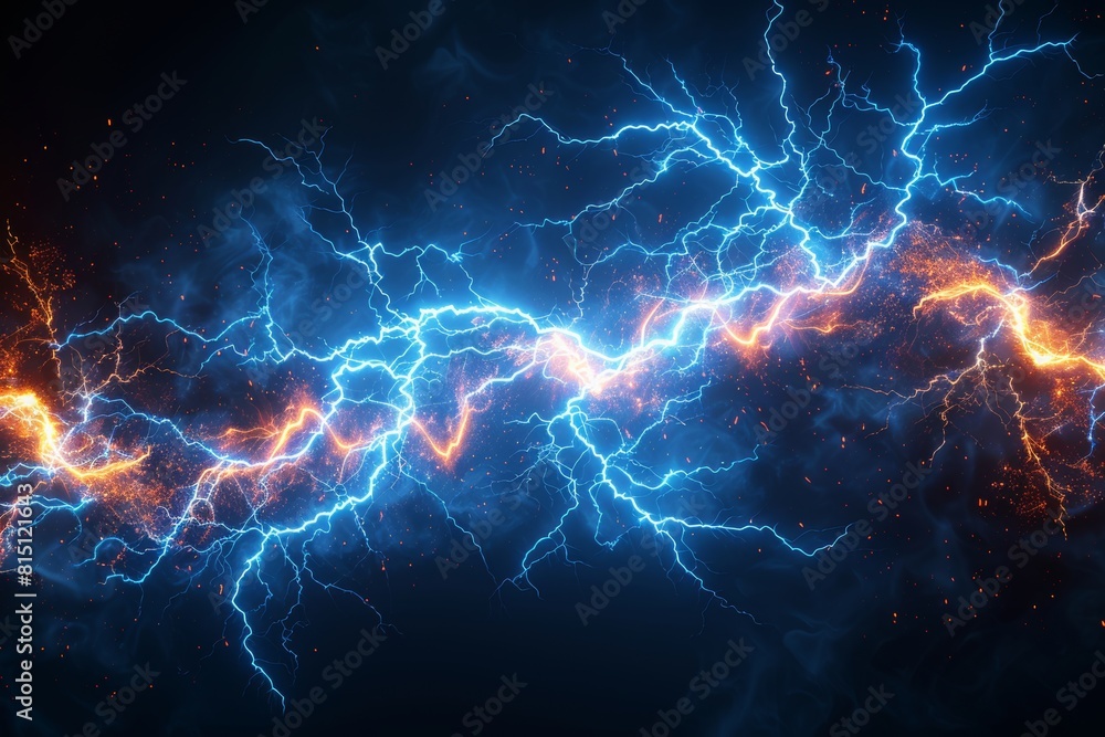 Electrifying Blue and Yellow Lightning Bolts in the Sky Electrifying Blue and Yellow Lightning Bolts in the Sky