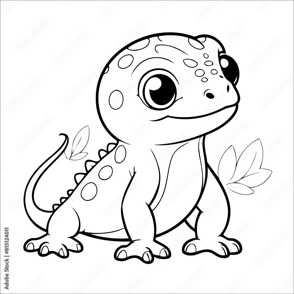 Obraz premium Gecko Coloring Page Drawing For Children