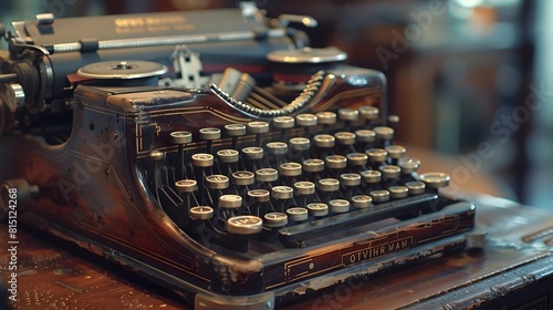 Vintage Typewriters Closeup A Blast from the Past of Communication Technology © kiatipol